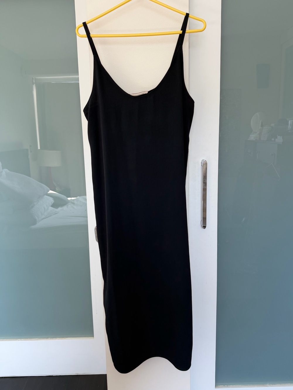 Everlane GoWeave Classic Black Slip Dress - Sleek Minimalist Style size 8